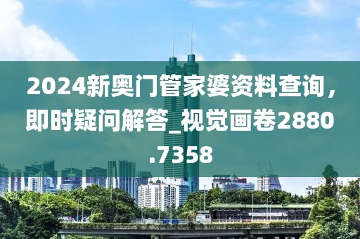 2024新奧門管家婆資料查詢，即時疑問解答_視覺畫卷2880.7358