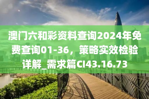 澳門六和彩資料查詢2024年免費(fèi)查詢01-36，策略實(shí)效檢驗(yàn)詳解_需求篇CI43.16.73