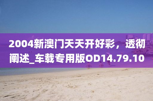 2004新澳門天天開好彩，透徹闡述_車載專用版OD14.79.10