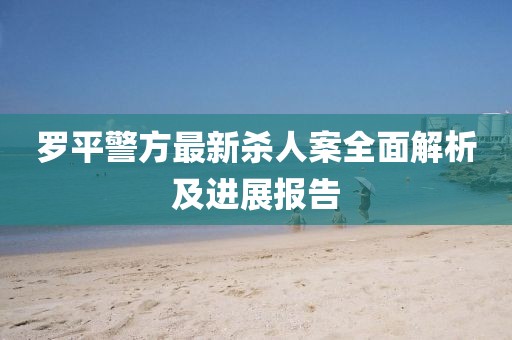 羅平警方最新殺人案全面解析及進展報告