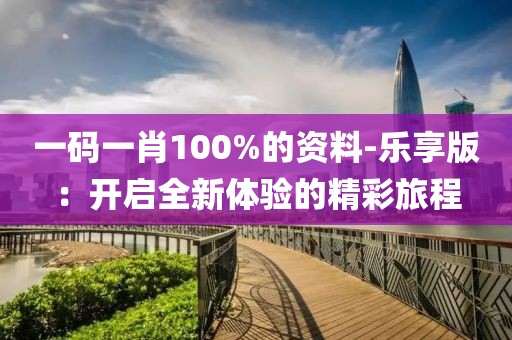 一碼一肖100%的資料-樂(lè)享版：開啟全新體驗(yàn)的精彩旅程