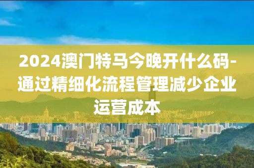 2024澳門特馬今晚開什么碼-通過精細(xì)化流程管理減少企業(yè)運(yùn)營成本