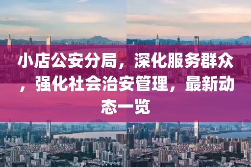 小店公安分局，深化服務(wù)群眾，強(qiáng)化社會(huì)治安管理，最新動(dòng)態(tài)一覽