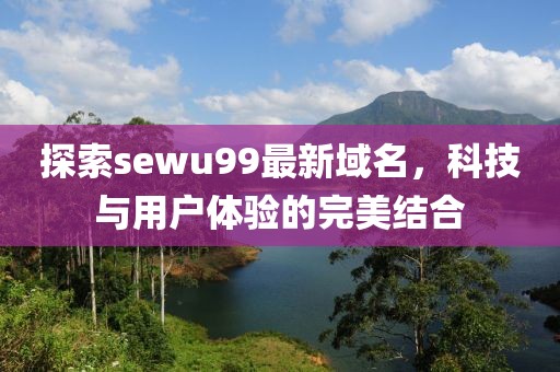 探索sewu99最新域名，科技與用戶體驗的完美結(jié)合