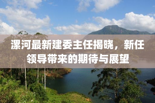 漯河最新建委主任揭曉，新任領導帶來的期待與展望