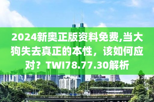 2024新奧正版資料免費,當大狗失去真正的本性，該如何應對？TWI78.77.30解析