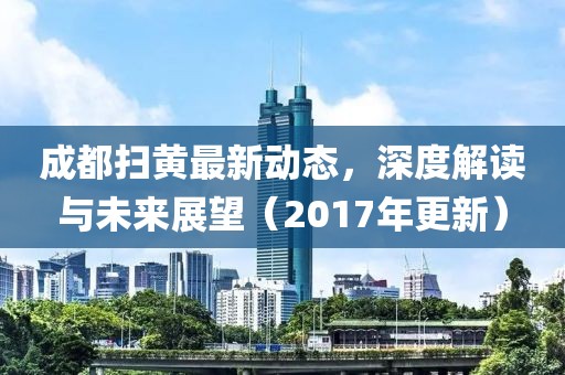 成都掃黃最新動態(tài)，深度解讀與未來展望（2017年更新）