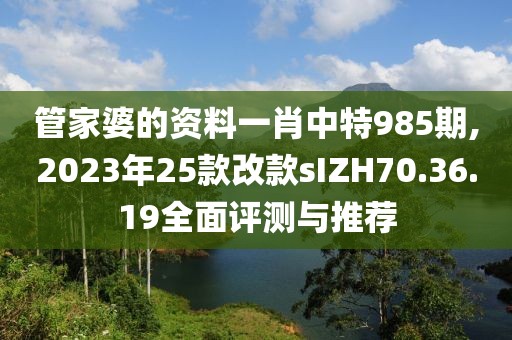 管家婆的資料一肖中特985期,2023年25款改款sIZH70.36.19全面評(píng)測(cè)與推薦