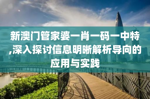 新澳門管家婆一肖一碼一中特,深入探討信息明晰解析導(dǎo)向的應(yīng)用與實(shí)踐