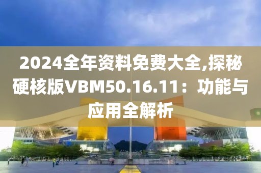 2024全年資料免費大全,探秘硬核版VBM50.16.11：功能與應(yīng)用全解析