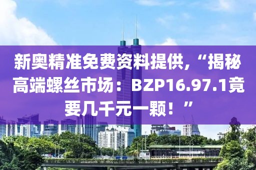 新奧精準(zhǔn)免費(fèi)資料提供,“揭秘高端螺絲市場：BZP16.97.1竟要幾千元一顆！”