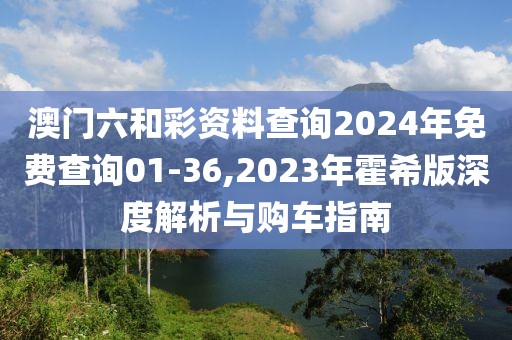 澳門六和彩資料查詢2024年免費(fèi)查詢01-36,2023年霍希版深度解析與購(gòu)車指南