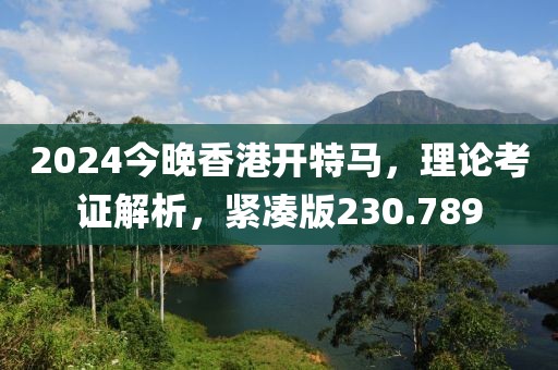 2024今晚香港開特馬，理論考證解析，緊湊版230.789