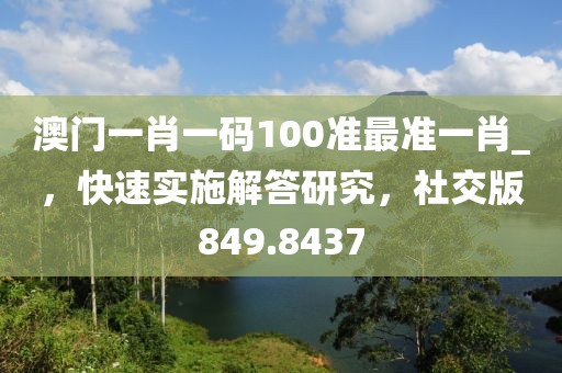 澳門一肖一碼100準(zhǔn)最準(zhǔn)一肖_，快速實施解答研究，社交版849.8437