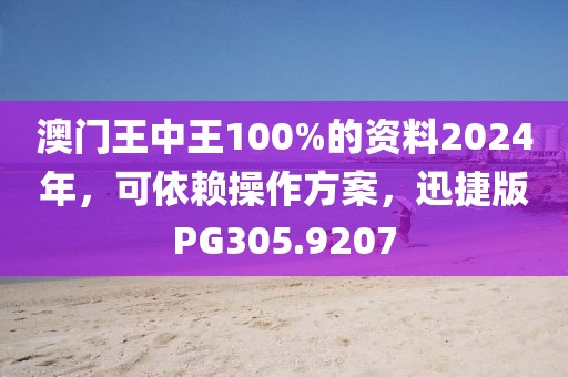 澳門王中王100%的資料2024年，可依賴操作方案，迅捷版PG305.9207