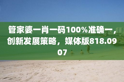 管家婆一肖一碼100%準(zhǔn)確一，創(chuàng)新發(fā)展策略，媒體版818.0907