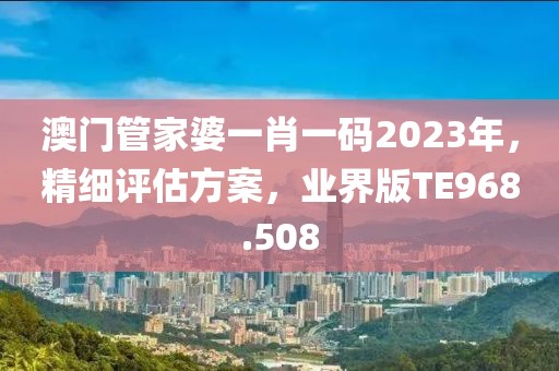 澳門管家婆一肖一碼2023年，精細評估方案，業(yè)界版TE968.508