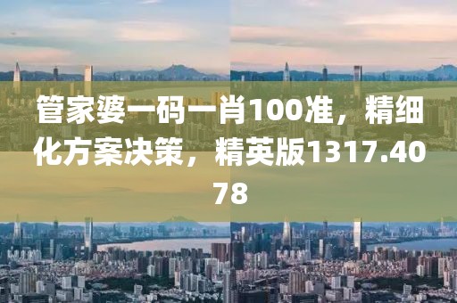 管家婆一碼一肖100準(zhǔn)，精細(xì)化方案決策，精英版1317.4078